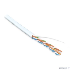 Hyperline UUTP4-C5E-S24-IN-LSZH-WH-305 (305 м) Кабель витая пара, неэкранированная U/­UTP, категория 5e, 4 пары (24 AWG), одножильный (solid), LSZH, нг(А)-HF, -20°C – +75°C, белый - гарантия: 15 лет к