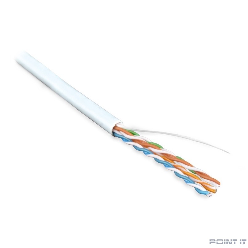 Hyperline UUTP4-C5E-S24-IN-LSZH-WH-305 (305 м) Кабель витая пара, неэкранированная U/­UTP, категория 5e, 4 пары (24 AWG), одножильный (solid), LSZH, нг(А)-HF, -20°C – +75°C, белый - гарантия: 15 лет к