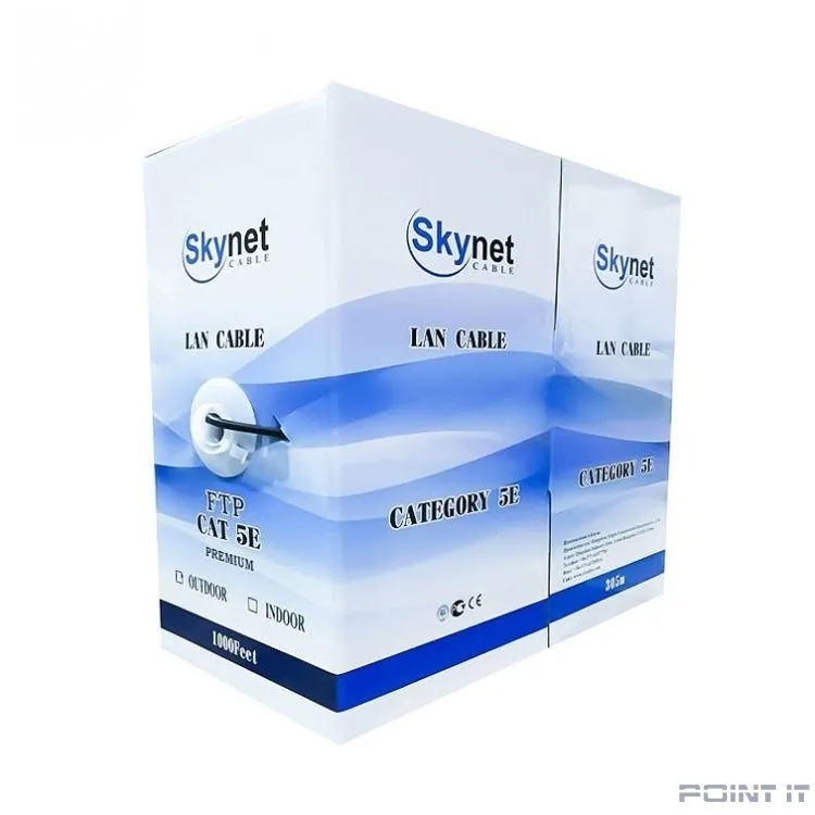 SkyNet Кабель UTP indoor, медный, FLUKE TEST, кат.5e, однож., (305м) box, серый [CSL-UTP-2-CU]