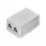 Розетка телефонная внешняя / 2 порта RJ-11(6p2c) / 2 контактная, мини, белая, Netko