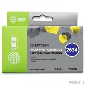 Картридж струйный Cactus CS-EPT2634 желтый (11.6мл) для Epson Expression Home XP-600/605/700/800
