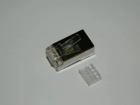 Коннектор RJ-45 Netko CKC (8p8c) cat.6, экранированный, со вставкой, для одножильного и многожильного кабеля (нож с 3-мя зубцами), 100шт.