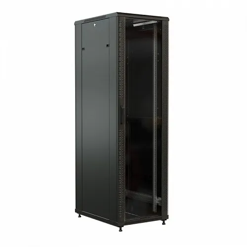 Шкаф напольный 19-дюймовый, 32U, 1610х600х1000 мм (ВхШхГ), передняя стеклянная дверь со стальными перфорированными боковинами, задняя дверь сплошная,