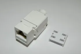 Модуль Keystone неэкранированный, RJ-45, cat.6А, 90°, 110 тип, без инструмента, KE, белый, Netko СКС