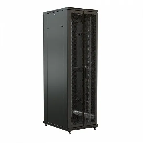 Шкаф напольный 19-дюймовый, 32U, 1610x600х600 мм (ВхШхГ), передняя стеклянная дверь со стальными перфорированными боковинами, задняя дверь сплошная, ц