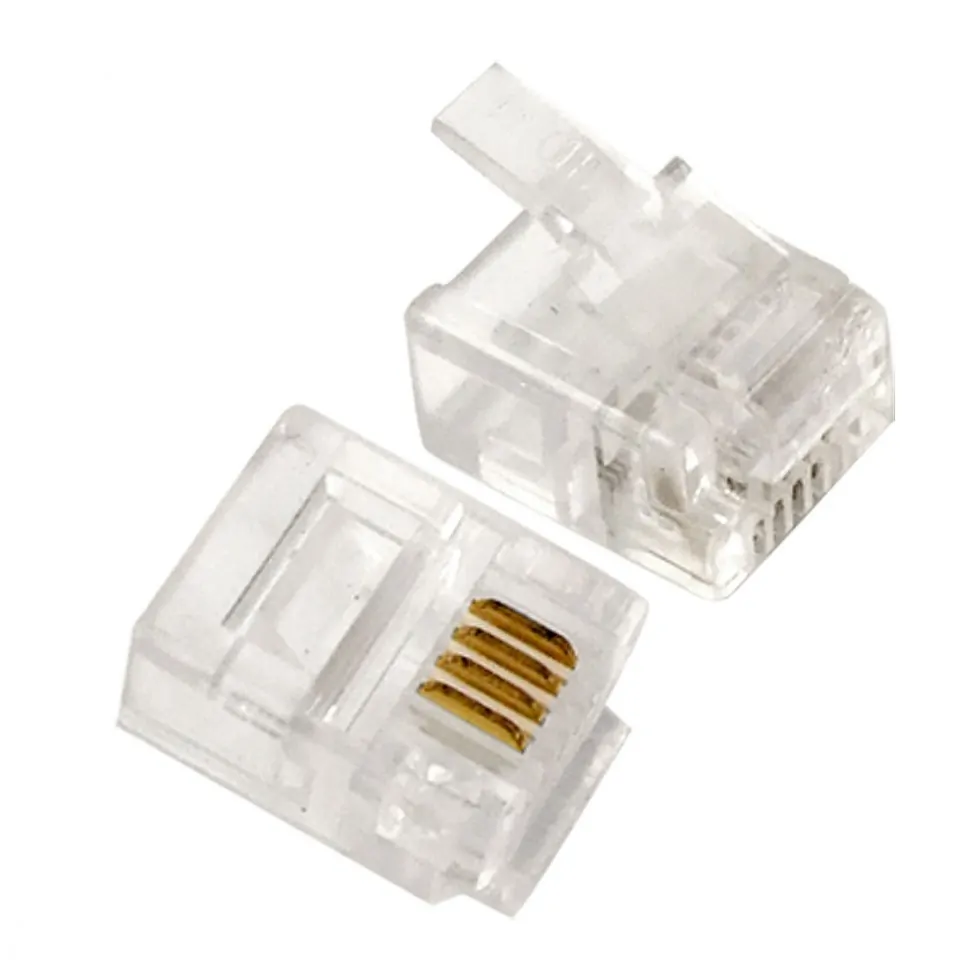 Коннектор RJ-11 Netko (6p4c), (нож с 2-мя зубцами), 100шт.