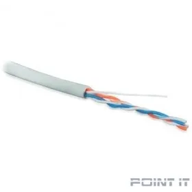 Hyperline UUTP2-C5-S24-IN-PVC-GY-500 (500 м) Кабель витая пара, неэкранированная U/­UTP, категория 5, 2 пары (24 AWG), одножильный (solid), PVC, -20°C – +75°C, серый