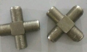 Переходник соединитель на 4 гн F крест (цинк), Netko