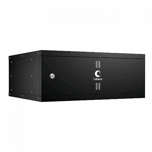 Cabeus WSC-05D-4U55/45m-BK Шкаф телекоммуникационный настенный 19 4U, серия LIGHT разборный, дверь металл, цвет черный