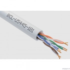 Кабель витая пара Bion BCL-U5445-181 U/UTP, кат.5e, 4x2x0,45мм AWG 25, медь, одножильный, PVC, для внутренней прокладки, 305м, FLUKE TESTED