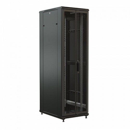 Шкаф напольный 19-дюймовый, 22U, 1166x600х1000 мм (ВхШхГ), передняя и задняя распашные перфорированные двери (75%), цвет черный (RAL 9004) (разобранны