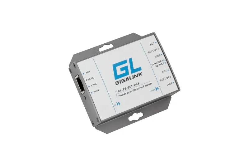 Усилитель Ethernet сигнала PoE GIGALINK, 100Мбит/с, 802.3af, подключение до 2 устройств