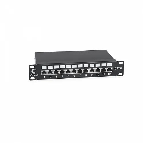 Патч-панель 10, установочный размер 236 мм, 12 портов RJ-45 полностью экранированная, категория 6, Dual IDC