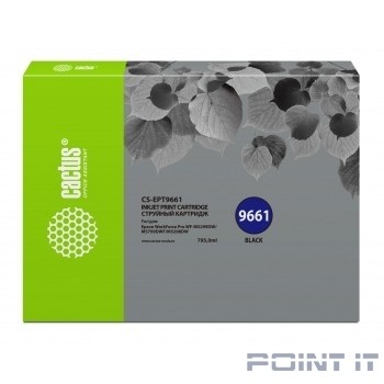 CACTUS CS-EPT9661 Картридж для Epson WorkForce Pro WF-M5299DW/M5799DWF, черный (795мл)