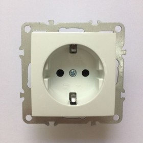 Розетка Technolink Electric в рамку с заземлением, 16А, пластик, IP20, цвет белый РАСПРОДАЖА