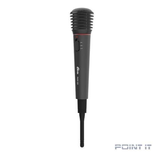 RITMIX RWM-100 black {100 Гц - 10000 Гц, 600 Ом, -72 Дб, > 85 дБ, КНИ <- 0,2%, максимальная девиация: ± 30 КГц, переключатель вкл./выкл., 3 pin XLR - Jack 6.3 mm, 3 м, питание микрофона: 1,5 В}