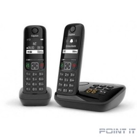 Gigaset AS690A DUO RUS черный (труб. в компл.:2шт) автооветчик АОН L36852-H2836-S301