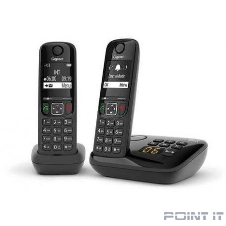 Gigaset AS690A DUO RUS черный (труб. в компл.:2шт) автооветчик АОН L36852-H2836-S301