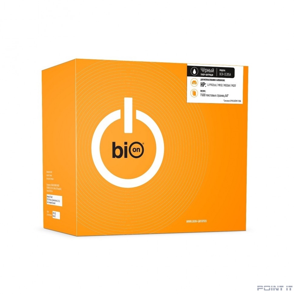 Bion CE285A Картридж для HP LaserJet Pro M1132/M1212/M1214/M1217/P1102/P1109 (1600 стр.), Черный