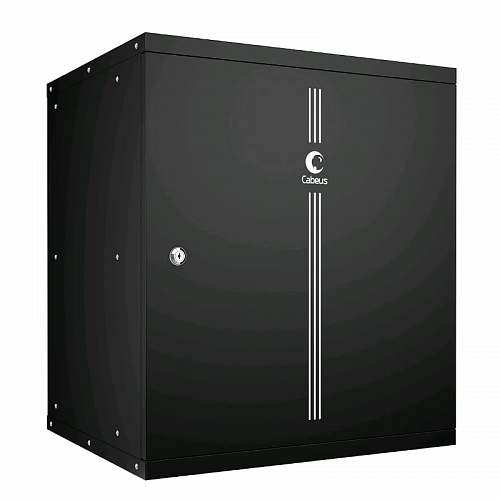 Cabeus WSC-05D-12U55/45m-BK Шкаф телекоммуникационный настенный 19 12U, серия LIGHT разборный, дверь металл, цвет черный