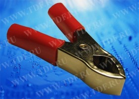 Зажим &quot;крокодил&quot;, 15A, красный, L=73±5мм, Netko