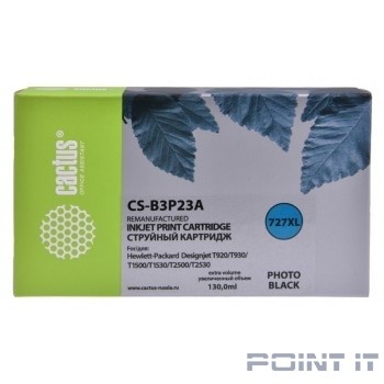 B3P23A CACTUS Картридж №727 для HP DJ T920/T1500/T2530, фото черный (130мл)