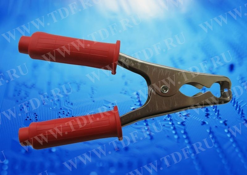 Зажим "крокодил", 200A, красный, L=138±5мм,Netko