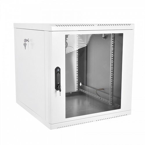 Шкаф телекоммуникационный настенный разборный 12U (600x520), съёмные стенки, дверь стекло