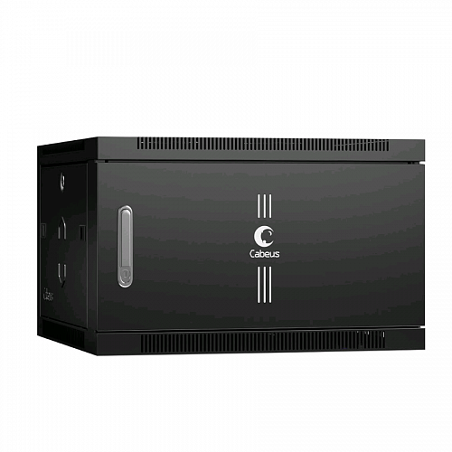 Шкаф телекоммуникационный настенный 19 6U 600x450x368mm (ШхГхВ) дверь металл, цвет черный (RAL 9004)