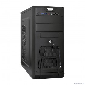Exegate EX283218RUS Корпус Miditower ExeGate CP-603UB Black, ATX, &lt;CP500W, 80mm&gt;, 2*USB+2*USB3.0, Audio, замок блокировки кнопки питания