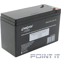 Exegate EP129858RUS Аккумуляторная батарея  Exegate EG7-12 / EXG1270, 12В 7Ач, клеммы F2 (универсальные)