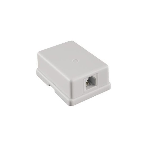 Розетка телефонная внешняя / 1 порт RJ-11 / 2 контактная, белая, блистер, Netko