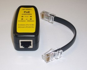 Тестер RJ45, PoE 802.3af + 802.3at, 4 LED индикатора, черный,  Netko