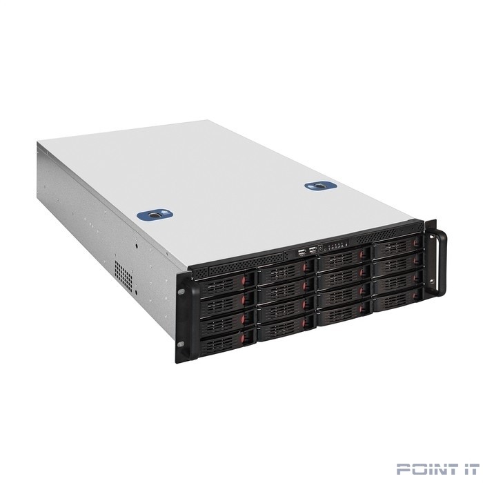 Exegate EX292421RUS Серверная платформа ExeGate Pro 3U660-HS16 <RM 19", высота 3U, глубина 660, Redundant БП 2x1000W, 16xHotSwap, USB>