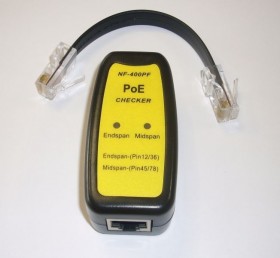 Тестер RJ45, PoE 802.3af, 2 LED индикатора, черный, Netko
