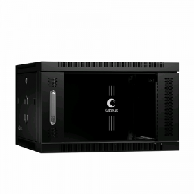  					Шкаф телекоммуникационный настенный 19 6U 600x450x368mm (ШхГхВ) дверь стекло, цвет черный (RAL 9004)				 