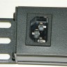 Блок розеток 19", 16А, 8 розеток, без шнура, выключатель, корпус металл, чёрный