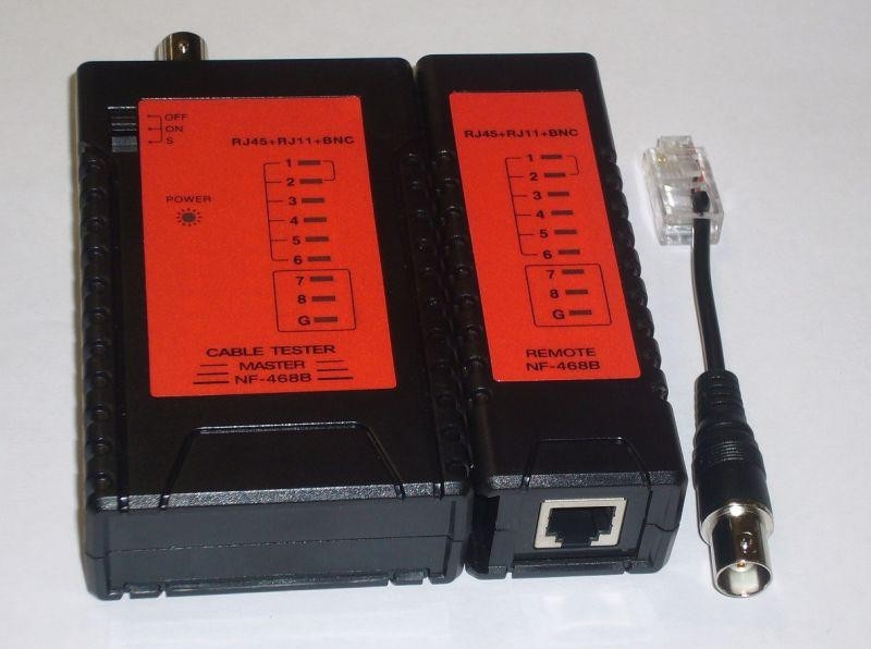 Кабельный тестер RJ45, RJ11, RJ12, BNC (NS 468Bv1) Netko