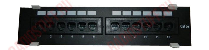 Патч-панель настенная MINI, UTP, 10", 12 портов RJ45, cat.5е, 1U, Dual Type, L