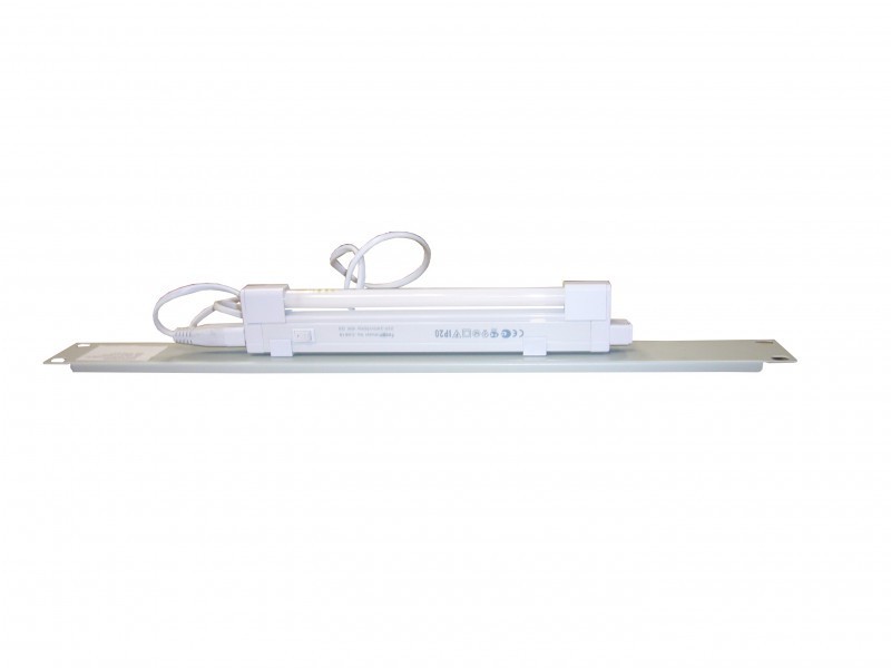 Лампа подсветки в шкаф 19", 1U, 6W, кабель 1,2 метра, серая