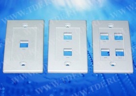 Накладка для внутренней розетки RJ45 / 2 порта / белая РАСПРОДАЖА