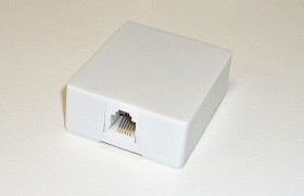 Розетка телефонная внешняя / 1 порт RJ-12(6p6c) / 6 контактная, белая, Netko