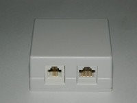 Розетка компьютерная внешняя 2хRJ45, неэкран, cat.5е, 110/Krone тип (Dual IDC), белая