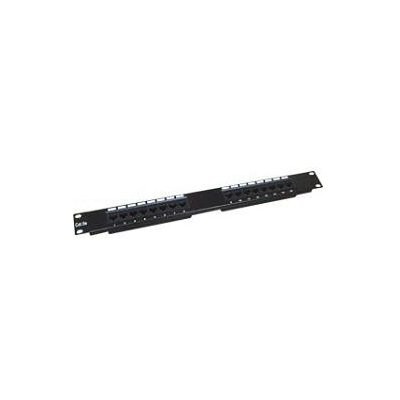 Патч-панель UTP, 19", 12 портов RJ45, cat.5е, 1U, 110 Type, черная "L"
