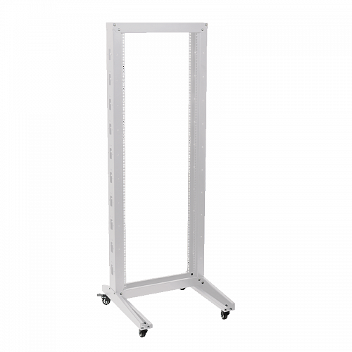 ITK 19 однорамная стойка, 37U, 600x600, на роликах, серая