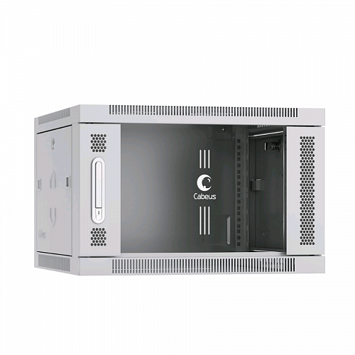 Шкаф телекоммуникационный настенный 19 6U 600x350x368mm (ШхГхВ) дверь стекло