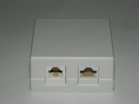 Розетка внешняя комбинированная телефон+компьютер RJ-45+RJ-11 (6p4c), Netko