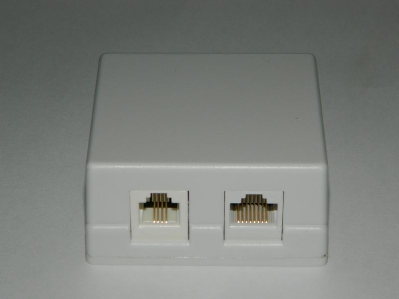 Розетка внешняя комбинированная телефон+компьютер RJ-45+RJ-11 (6p4c), Netko