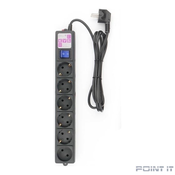 Power Cube Фильтр-удлинитель 1,9м 6 р 16А SPG6-B1,9M (21887), черный