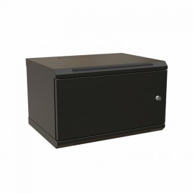  								Шкаф настенный 19-дюймовый (19), 9U, 500x600х450мм, металлическая передняя дверь с замком, две боковые панели, цвет черный (RAL 9004) (разобранный)							